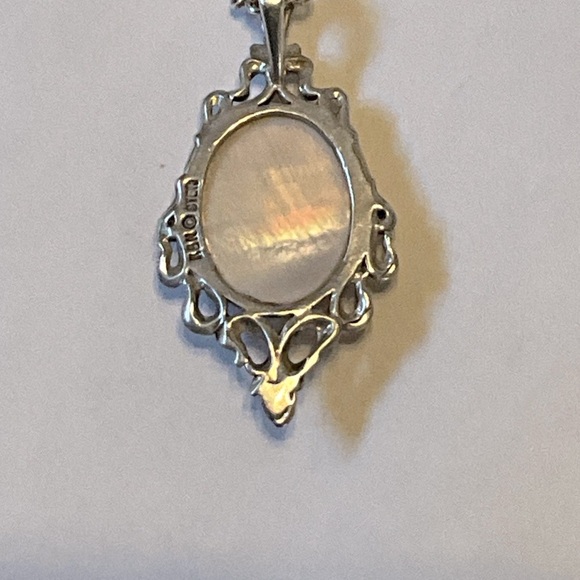 Sterling Silver Pink Mother of Pearl Necklace - Picture 3 of 9